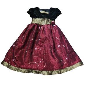 Jonah Michelle Girl's Size 4T Formal Event A-line Dress with Velvet Top